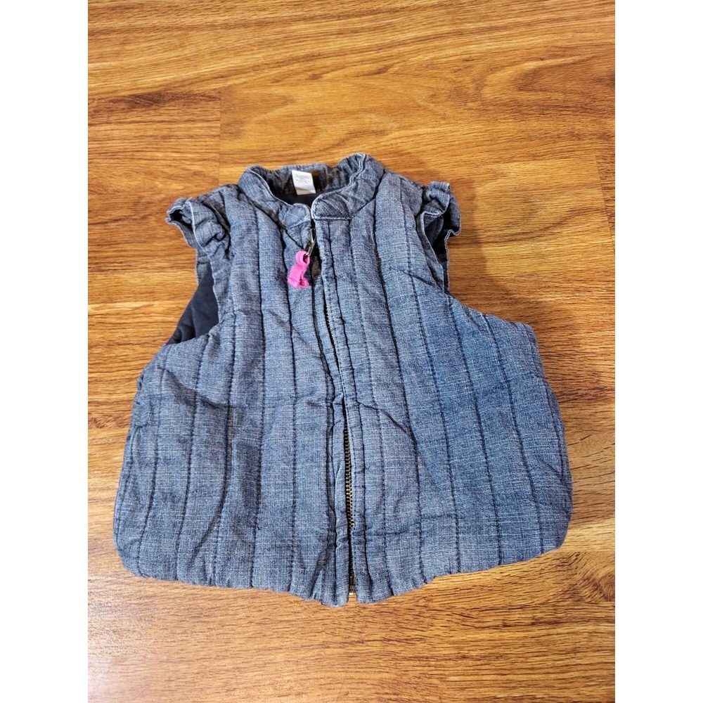 Tea Size 18-24 M Blue Denim Puffer Vest